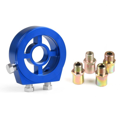 Blue oil filter sandwich plate - oil,